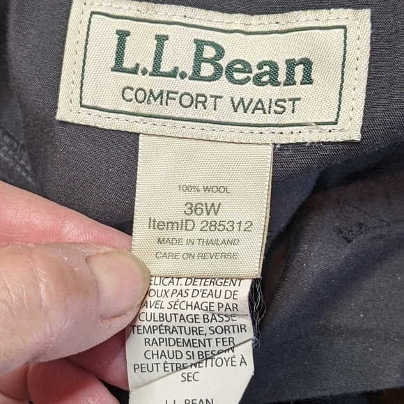 LL Bean Mens Comfort Waist Black Wool Dress Pants Size 36x30 - Picture 2 of 6